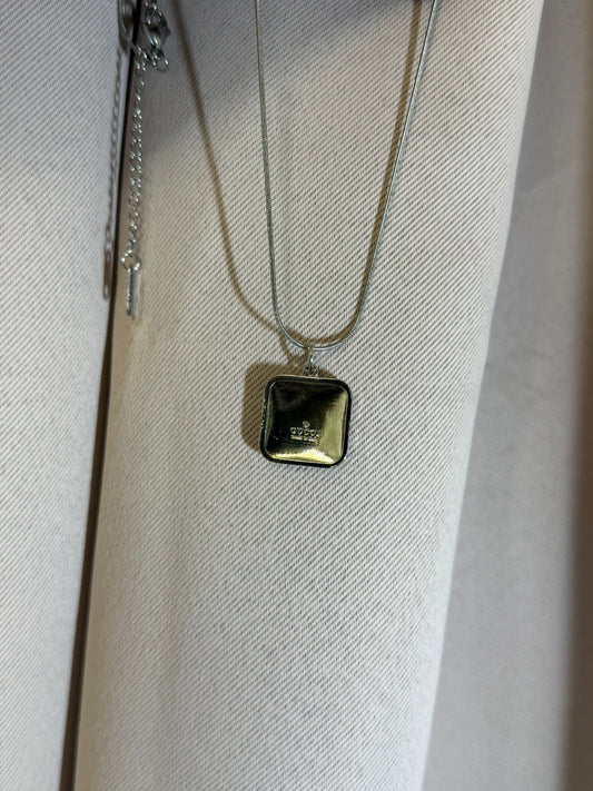Original GG Crystal Pavé Square Pendant Necklace