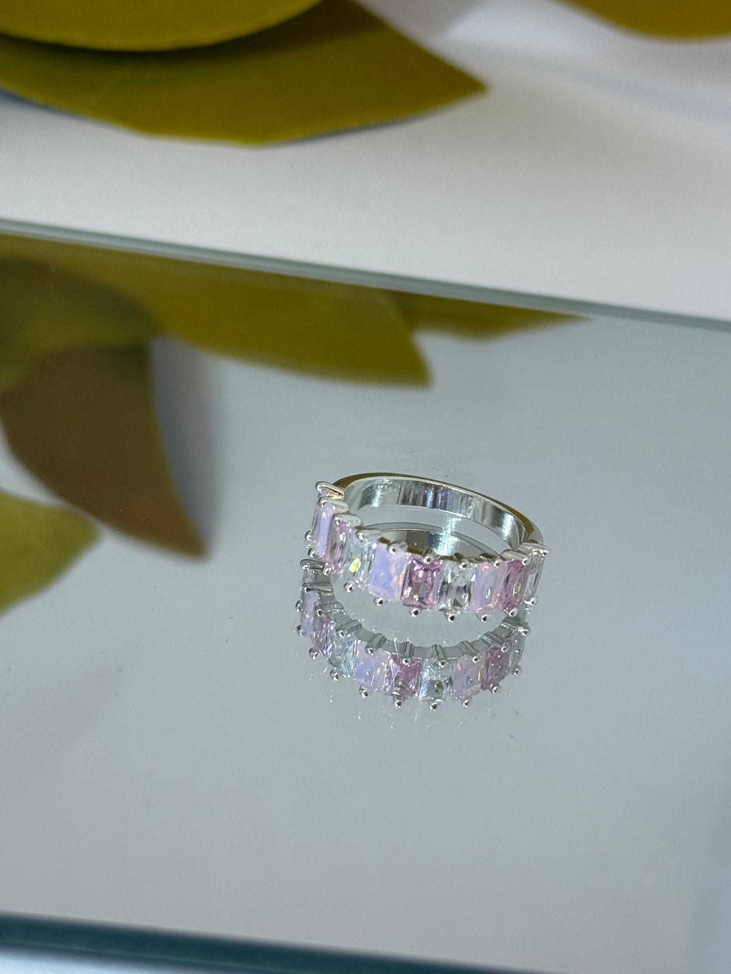 Everluxe Pink Crystal Band Ring