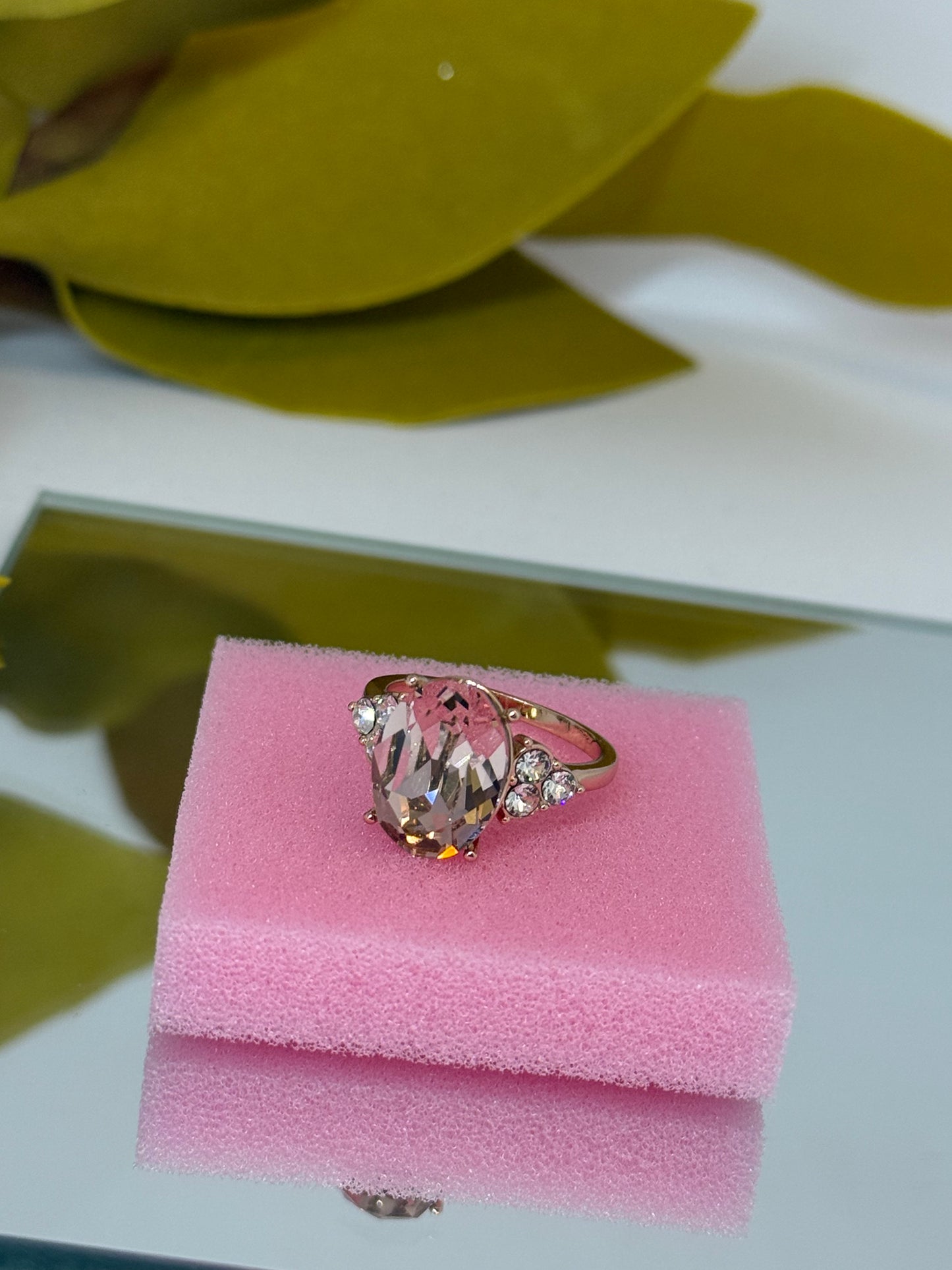 Everluxe Champagne Crystal Statement Ring