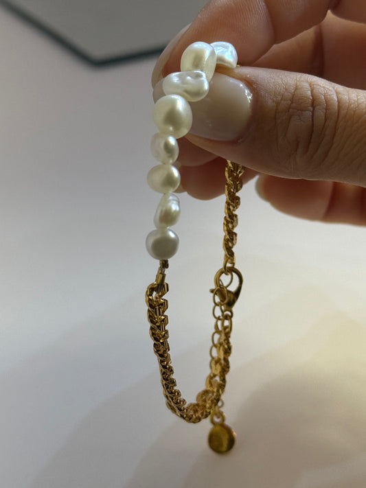 Maymar Original Pearl & Gold Chain Bracelet