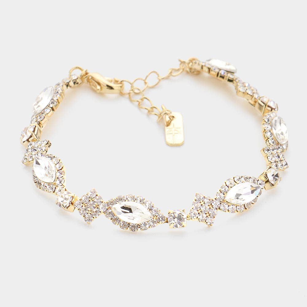 Marquise Stone Accented Evening Bracelet