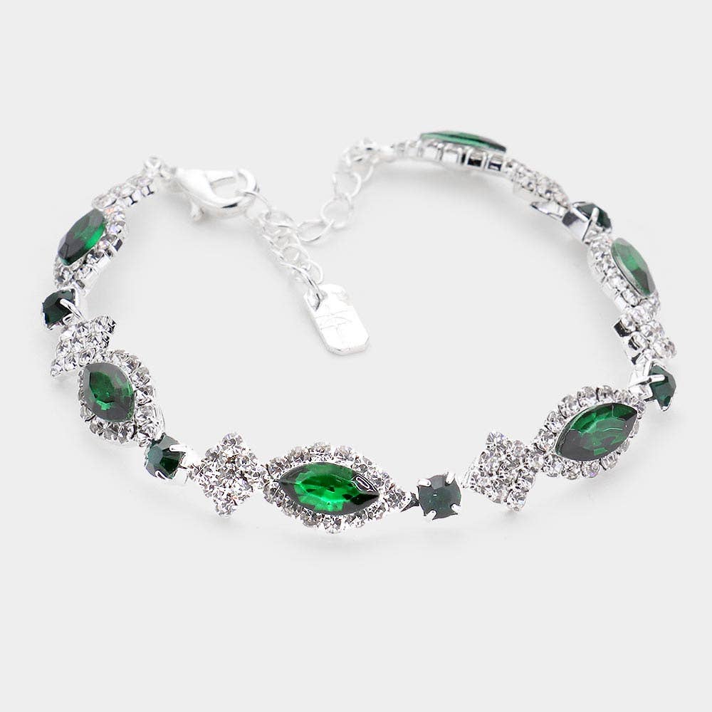 Marquise Stone Accented Evening Bracelet