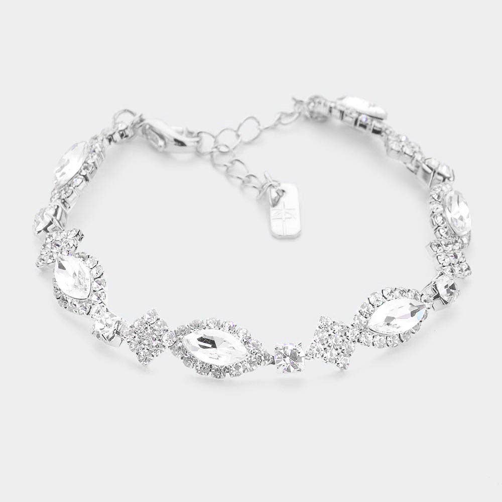 Marquise Stone Accented Evening Bracelet