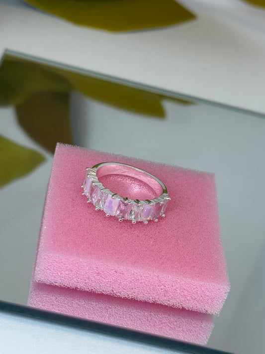 Everluxe Pink Crystal Band Ring